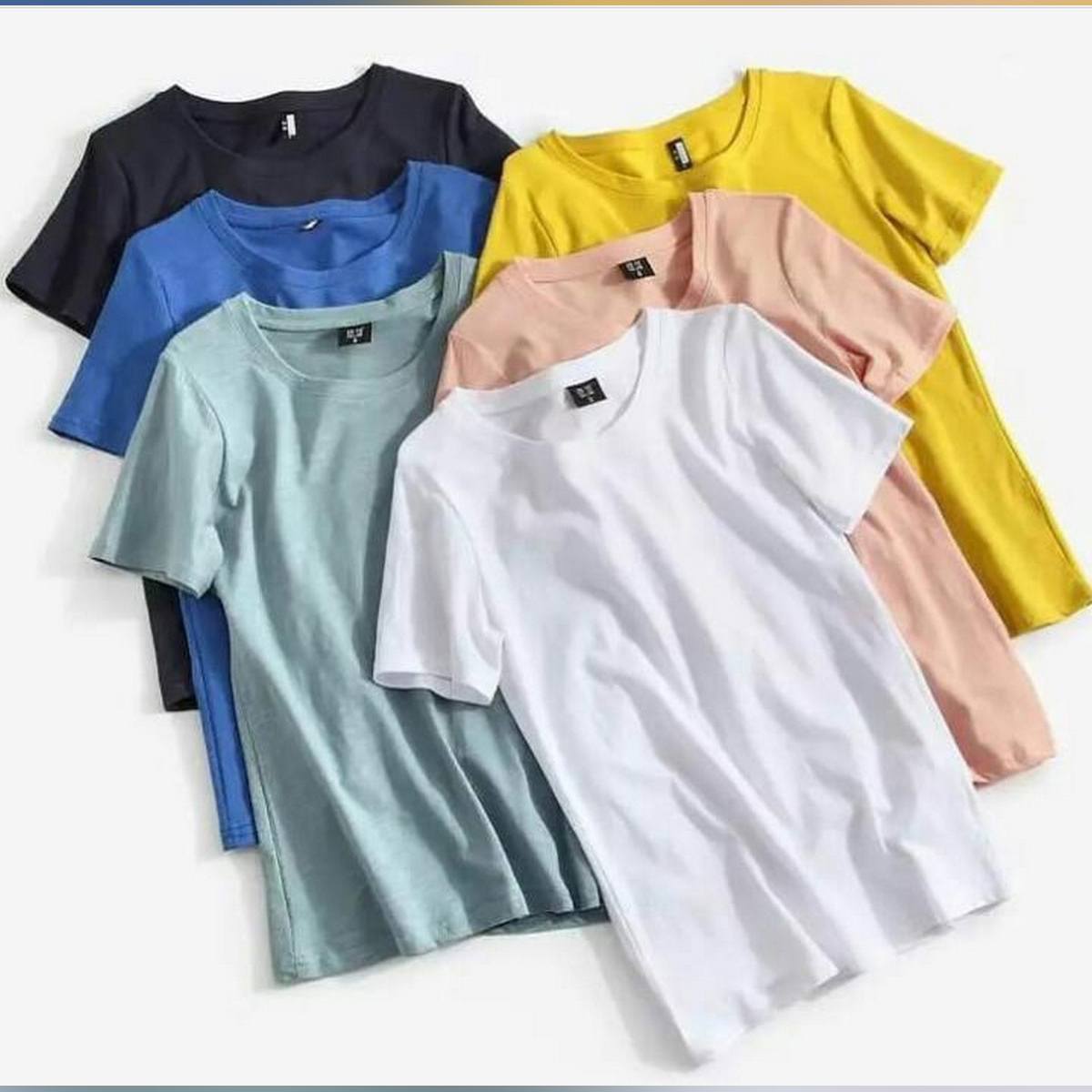 Pack Of 6 Plain T-Shirt For Girls And 