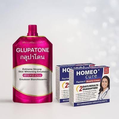 GLUPATON Strong Emulsion 50ml With Homeeo Cure Beauty Cream (Pack Of 3)