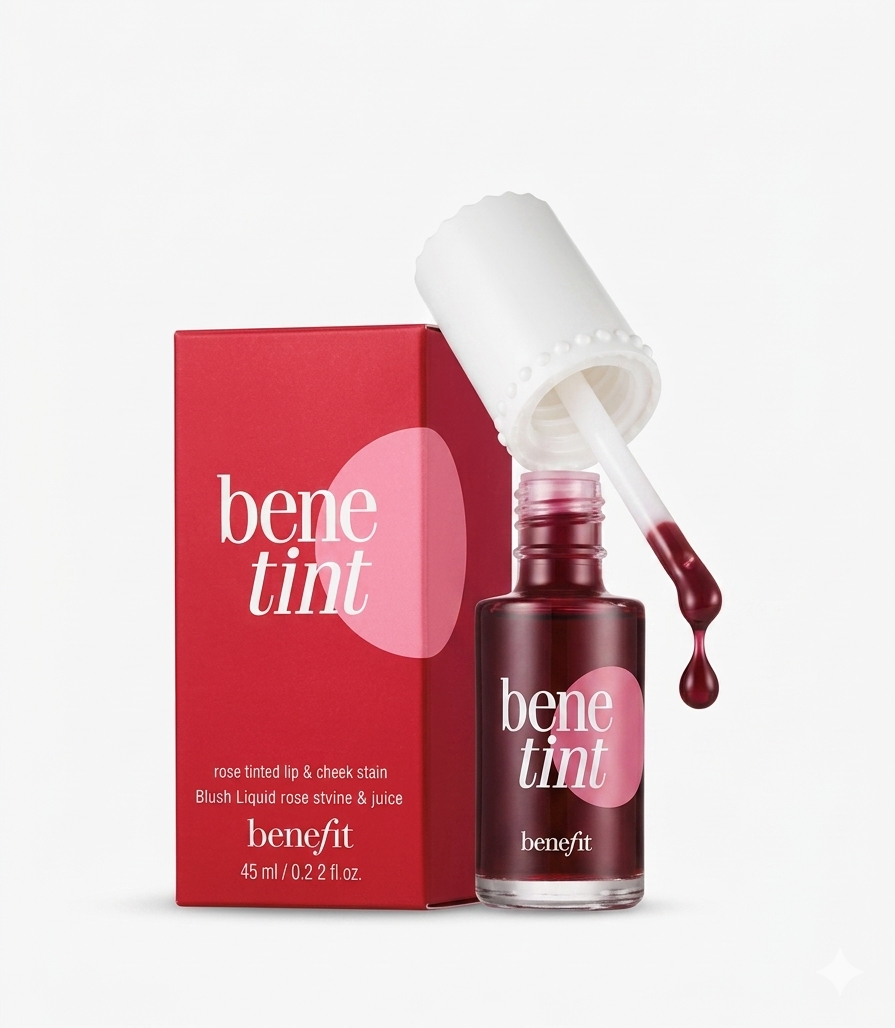 Lip & Cheek Tint Original Pink Red Cherry – Long Lasting Natural Liquid Blush for Lips and Cheeks – Waterproof Smudge Proof Lightweight Makeup Tint Set
