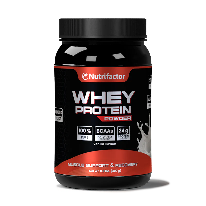 Nutrifactor Whey Protein Powder - 24g Protein | Muscle Gain, Muscle Recovery & Energy Support | Gym Supplement, Lean Muscle Builder Protein for Men & Women
