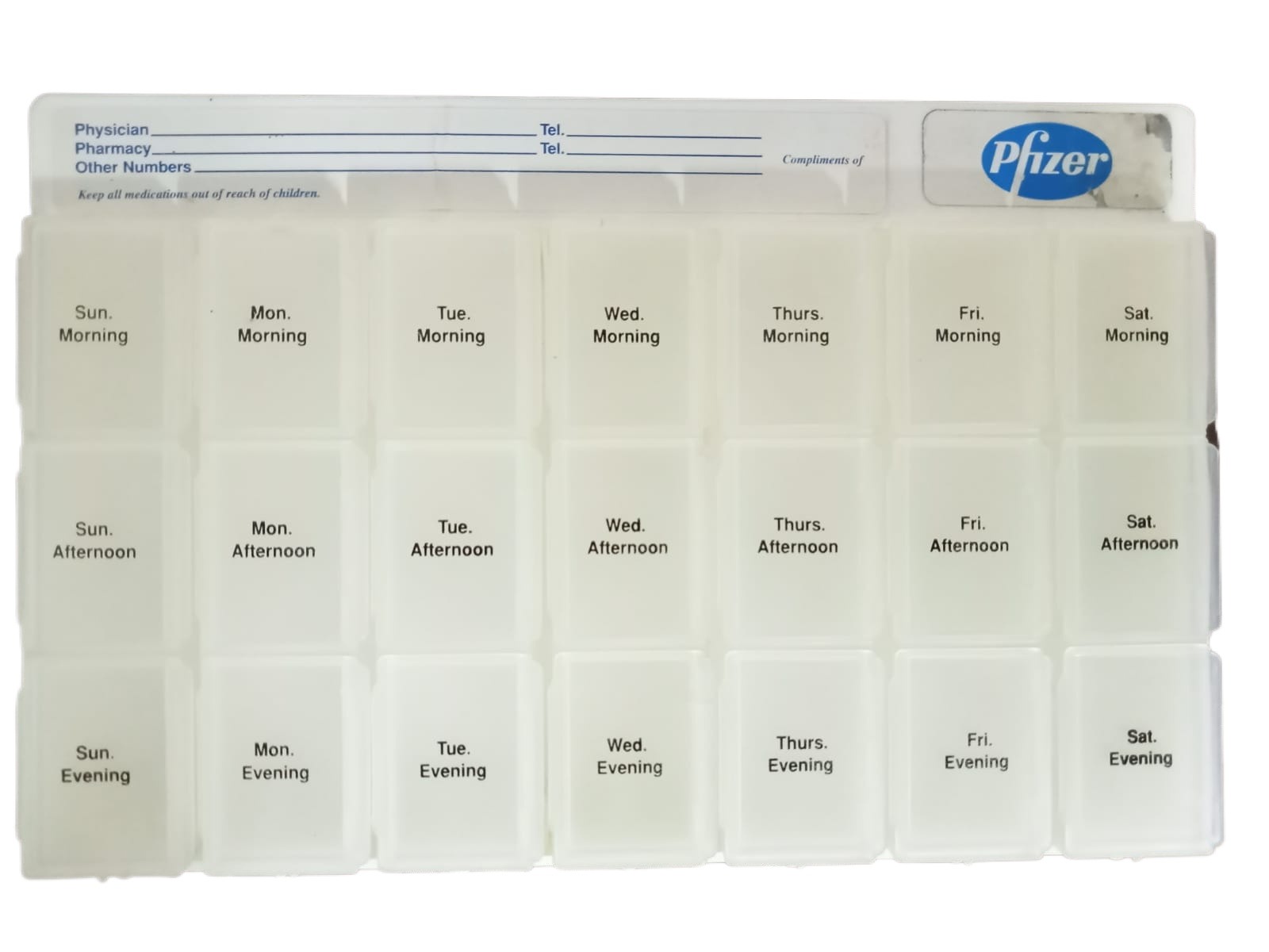 Medicine Box -7 Days Weekly 21 Slots Travel Pill Box Organizer And ...