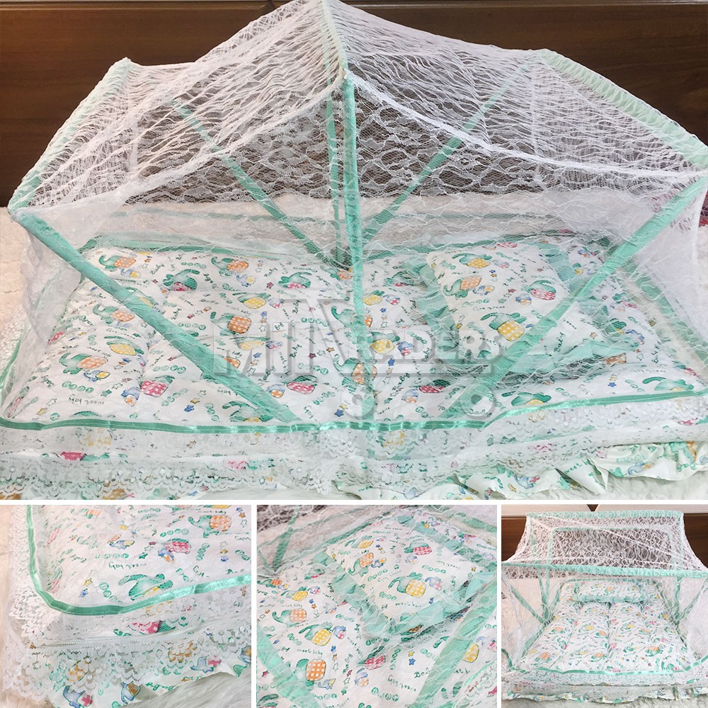 High Quality Foldable Designers Large Size Fancy Baby Bed With Fancy Embroidered Mosquito Net Double Frilled Full Covered Sleeping Bag Cotton Safety Crib Infant Portable Baby Cots Crib Baby Sleeping Bag - Baby Bistar Gaddi Bed Infant Newborn Best Gift