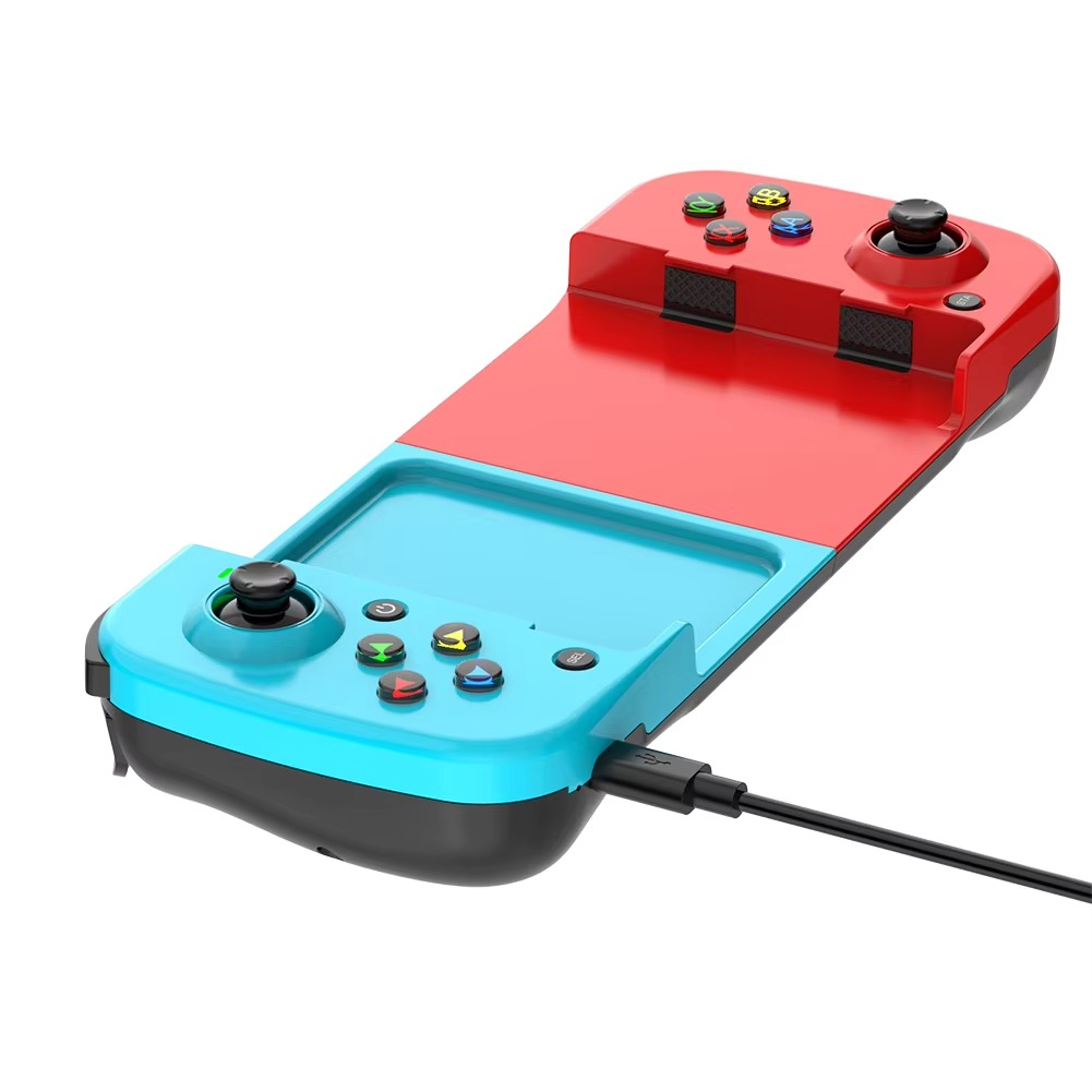 ELECTRO WOLF Wireless Retractable Gamepad 3D Joystick Bluetooth-compatible Mobile Phone Gamepad Controller for Pc/ios/android - Direct Play (BSP-D3) (Blue & Red)