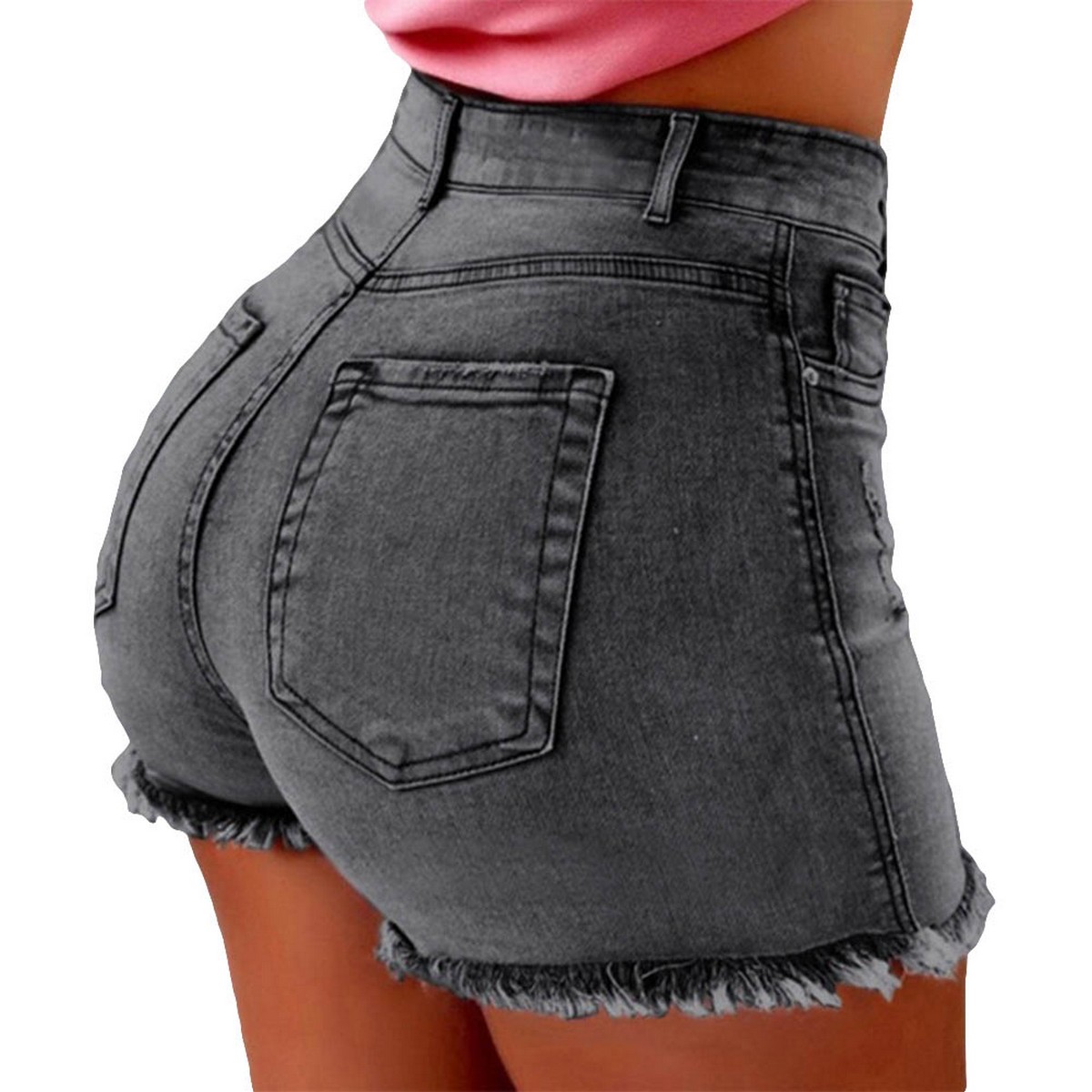 Sexy high-waisted ladies' jeans hot pants, 29,95 €