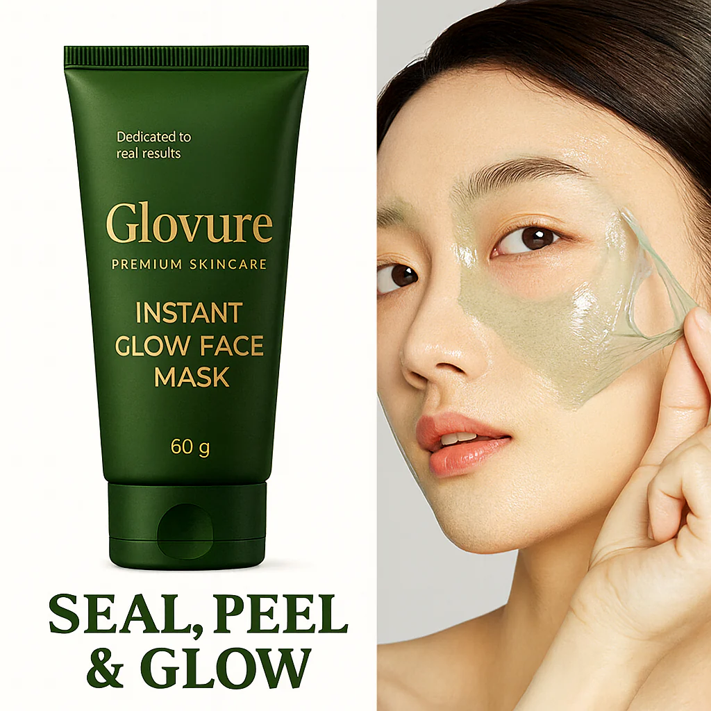 Korean Glow Effect | 60 gm | Instant Radiance Solution Mask | Face Mask | Smooths Skin Texture For A Flawless Look | Face Masks | Visible Glow In Just Minutes | Face Mask For Glowing Skin | GLOVURE