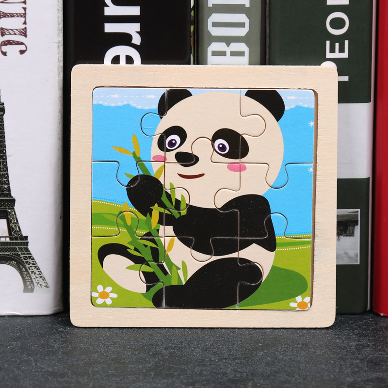 Montessori Wooden Picture Puzzles for Kids — 12 Colourful Animal Boards, 9-Piece Each for Hand-Eye & Problem Solving