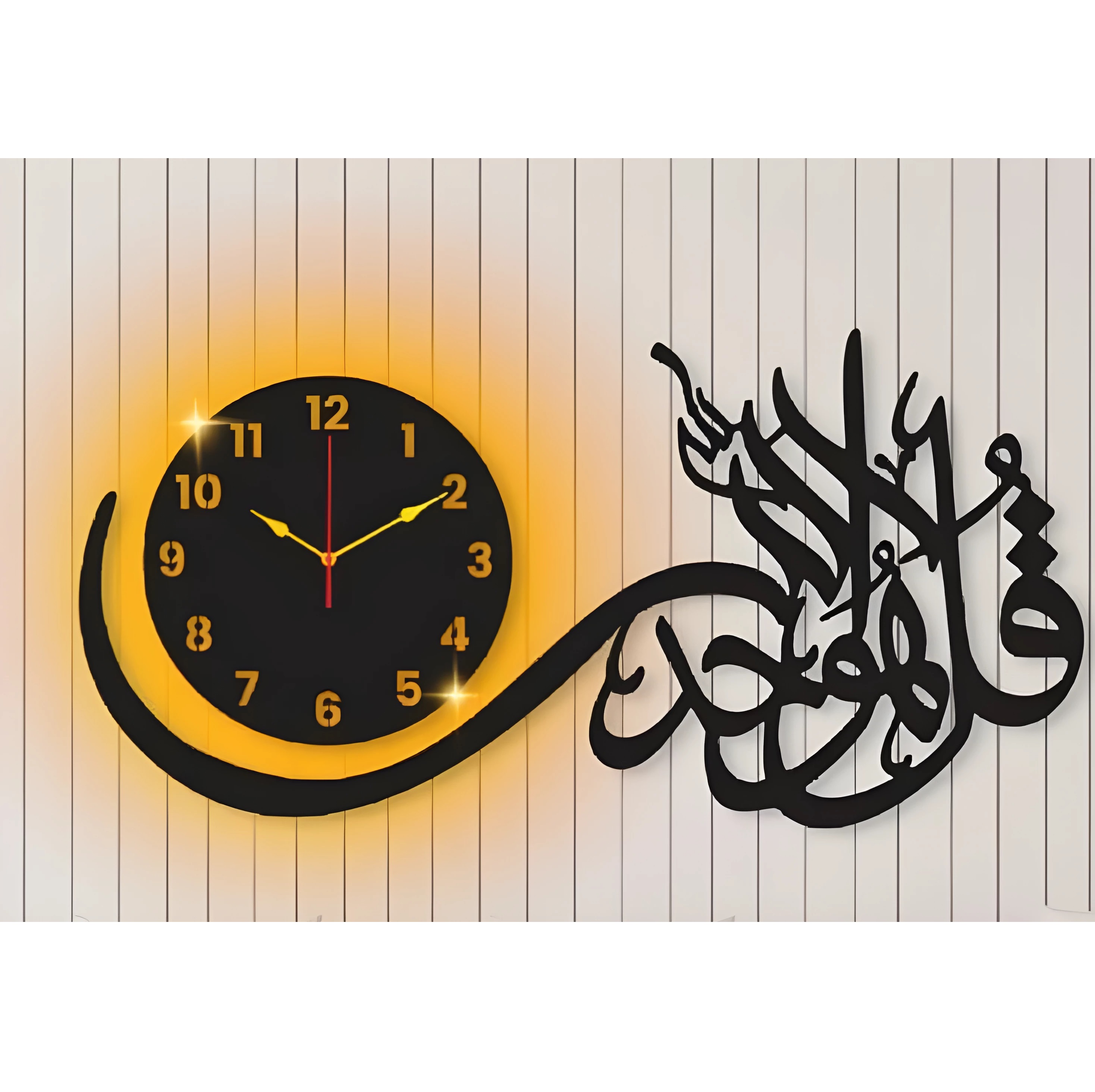 Led and without led Wooden clock 3d shape for Your Kids Bedroom Wall