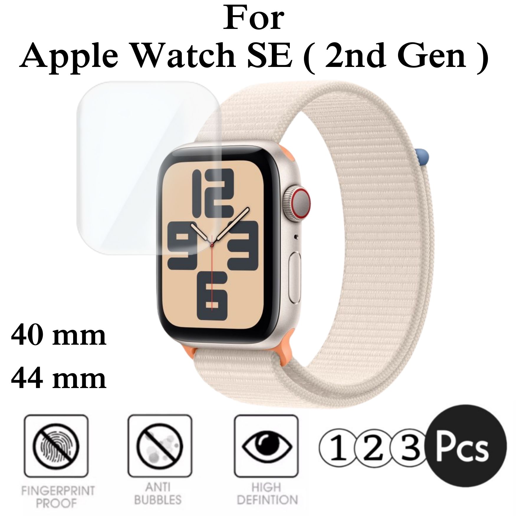 1/2/3 Pcs Hydrogel Screen Protectors Film for Apple Watch SE (2022) 40/44 mm Full Cover Soft Protective Film Smart Watch Accessories