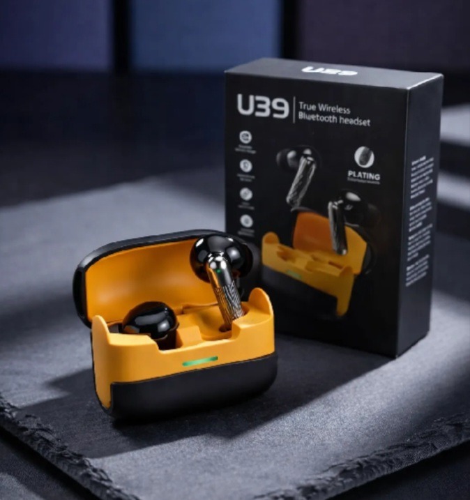 U39 Wireless Gaming Earbuds Bluetooth 5.3 TWS ENC Noise Cancelling Earphones Heavy Bass HD Stereo Sound Low Latency Smart Touch Control USB Type C Charging Case Long Battery Backup Portable Wireless Headphones