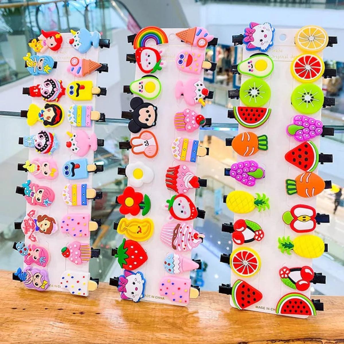 10 Pcs Trendy Girl Hair Clip Accessories Candy Color Cloud Hairpin Colorful Lollipop Cartoon Animals fruit Barrettes Kids Safe Headwear