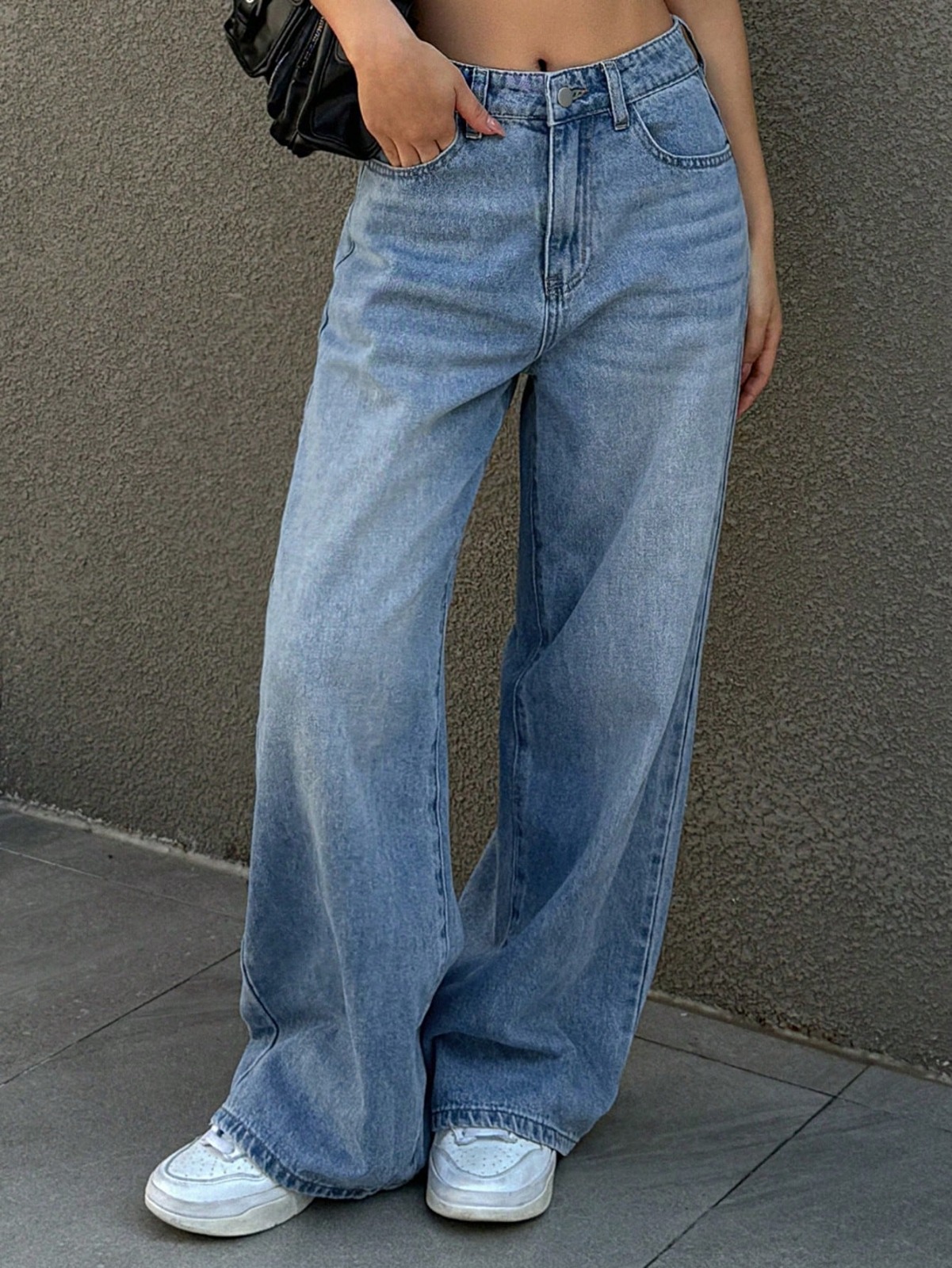 Wide Leg Baggy Relaxed Straight Loose Bottom denim jeans pants for woMen 26 to 46 waist