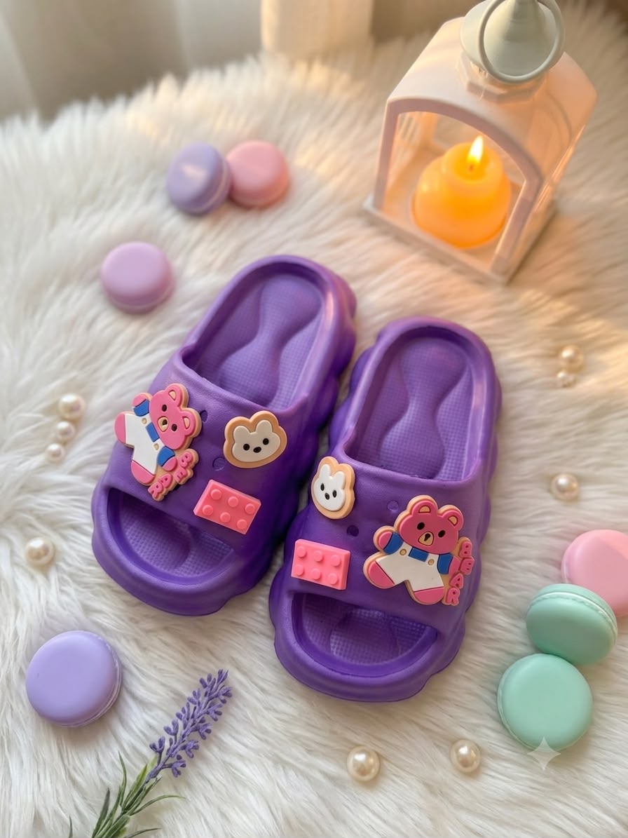 Kids Cartoon Astronaut EVA Slide Slippers – Soft Anti-Slip Blue Sandals
