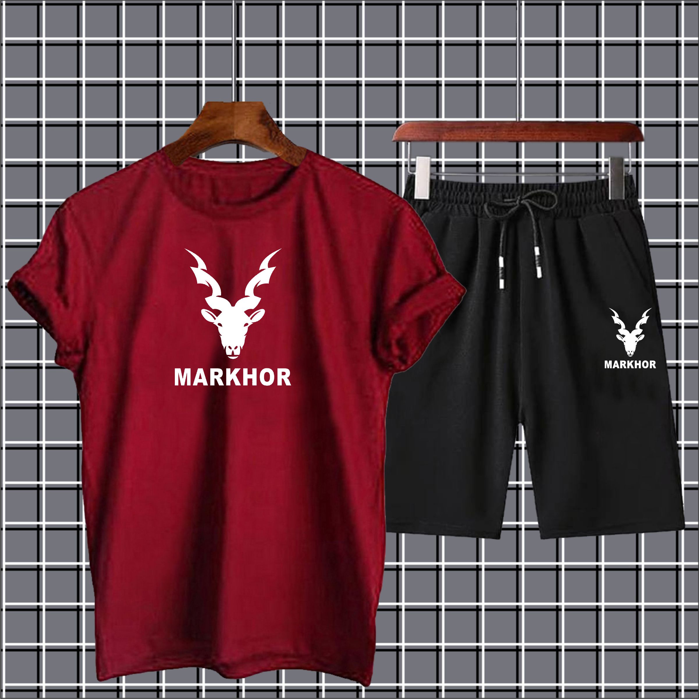 Markhor Printed Half Sleeves Summer Tracksuit For Boys & Girls T-Shirt & Shorts Gym Sports Outdoor Gaming Tracksuit for Men_Boys_Girls_Women Party Wear