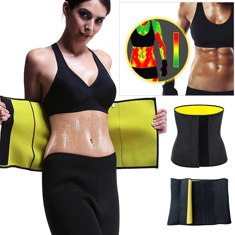 Sweat Belt Waist Trainer Body Adjustable Girdle Trimmer Gym Sports Caloric Burner Workout Fitness Abs Sweat Wrap Tummy Slimming Posture Support Belt