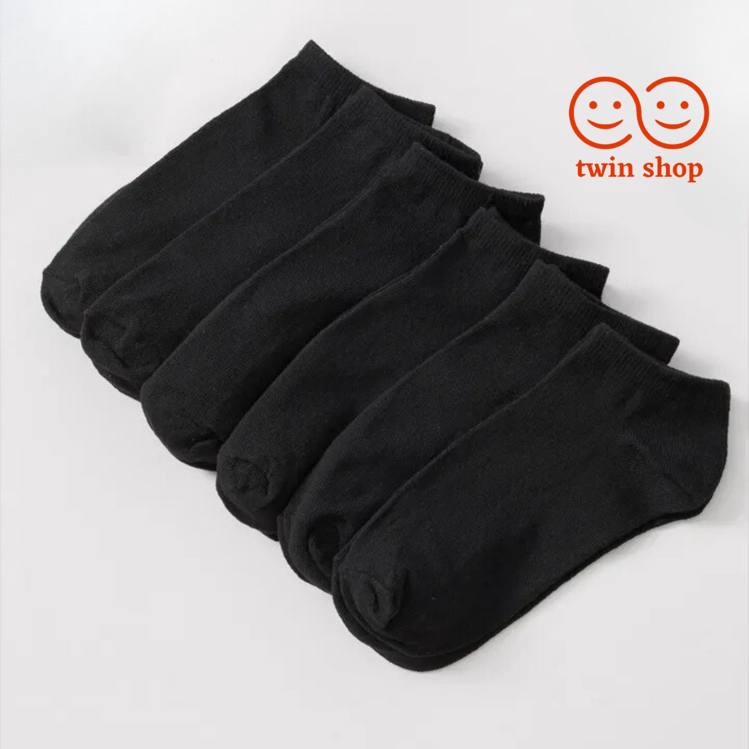 Twin Shop Twin-Shop 6 Pairs Cotton Ankle Socks For Men Women - 3 Random colors