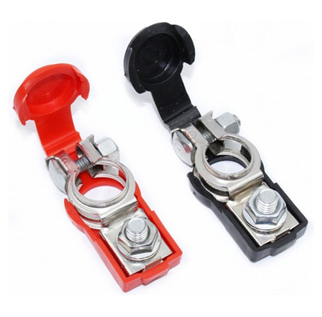 2 PCS Car Auto Quick Release Battery Terminal 1 Black 1 RED Battery Connector Clamps Best for Truck Car and heavy duty battery with Plastic safety cover Dust prof battery Terminal