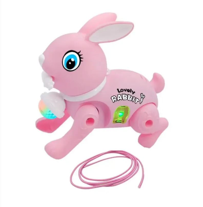 Electric Bunny Rabbit Plush Toy with Music & LED Perfect Birthday Gift for Girls Boys Kids