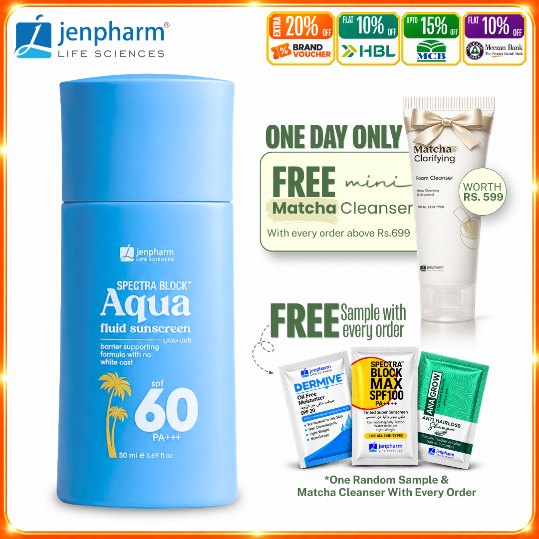 Jenpharm Spectra Block Aqua Fluid Sunscreen SPF 60 PA+++ 50ml | For Men & Women | For All skin Types