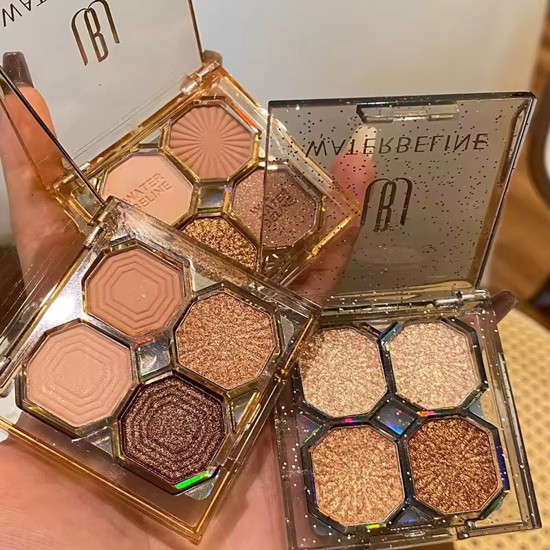 HYBOT Bright 4 Color Mini Eyeshadow Palette | Waterproof, Long-lasting, Matte & Shimmer Eye Makeup Kit | Suitable for All Skin Types