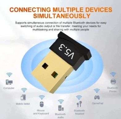 MIni Usb Bluetooth Dongle v5.3 - Bluetooth 5.3 Adapter For PC / Laptop without CD of Driver