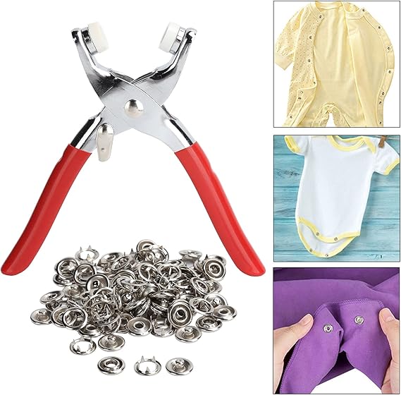 New High Quality Heavy-Duty 50-Piece Metal Snap Button Kit – Thickened Five Claw Fasteners with Hand Pressure Pliers – Ideal for Sewing on Clothes, Bags, Shoes, and Hats – Perfect for DIY Crafting and Fashion Projects