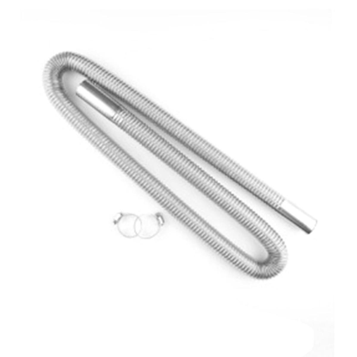 25mm Locking Pipe Air Diesel Parking Heater Exhaust Pipes Connector With  Clamp Silver Clamp size 120cm
