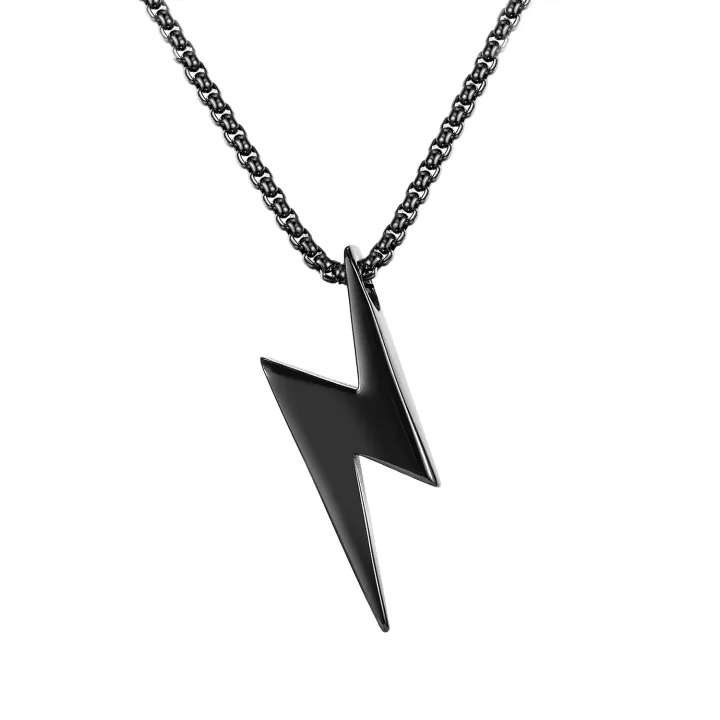 Latest Trendy Lightning Bolt Chain Necklace for Boys And Men Boys Fashionable Pendant Necklace Pendant Chain Neckklace Best Gift For Men