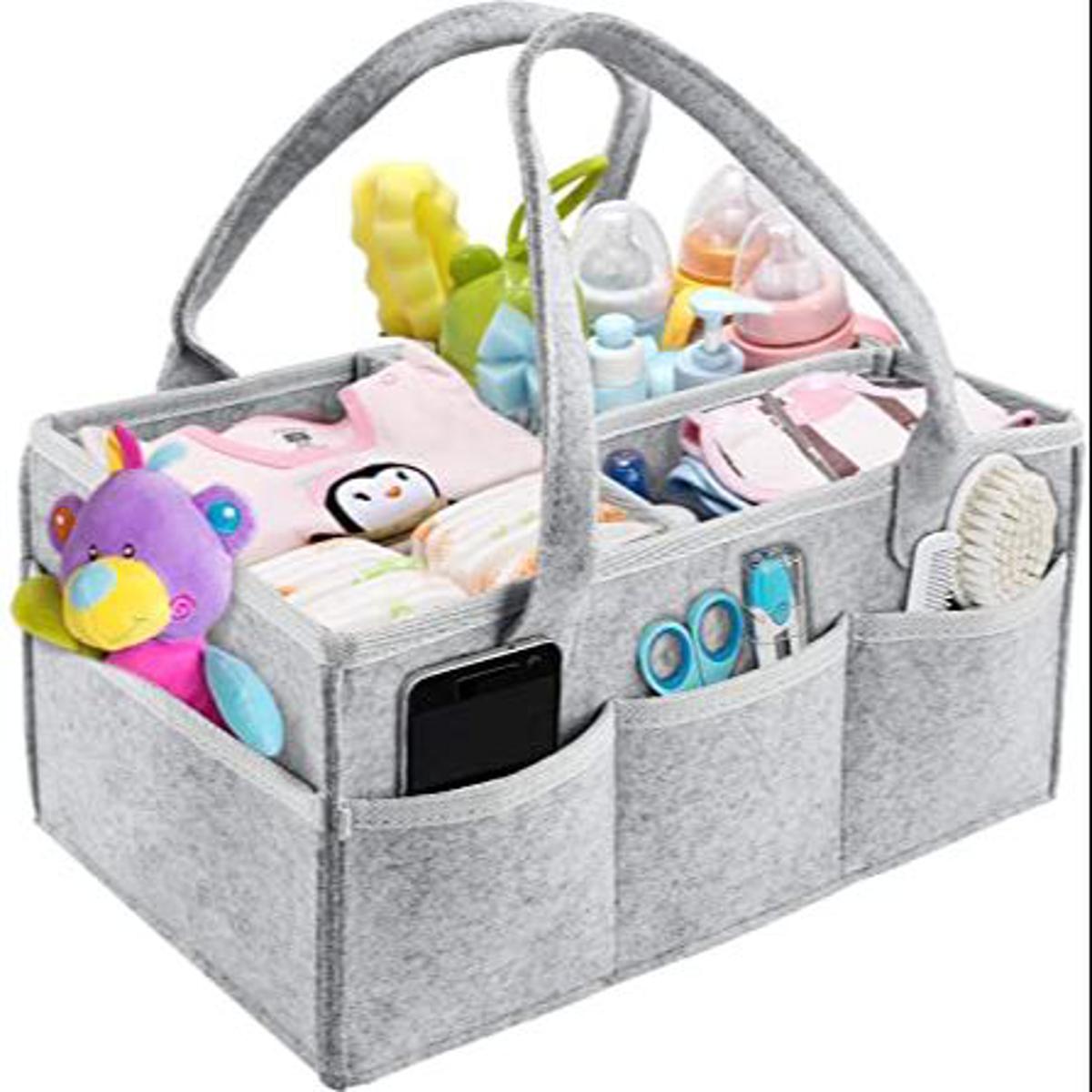 Baby Diaper Caddy Organizer & Portable Storage Basket Portable Foldable Durable  Essentials Storage Basket Bin And Car Organizer For Wipes Toys Change Pad Tote Bag Baby Shower Gifts Baby Accessories