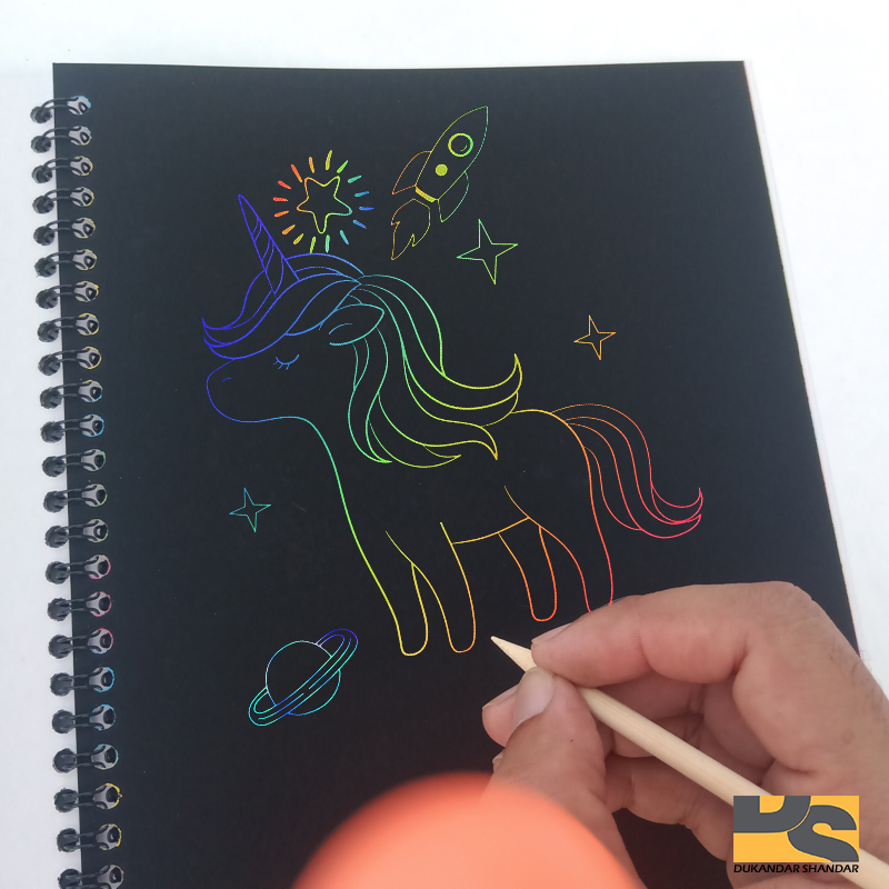 Magic Color Rainbow Scratch Paper Book Black Diy Drawing s Sing Painting Kids cute stationery
