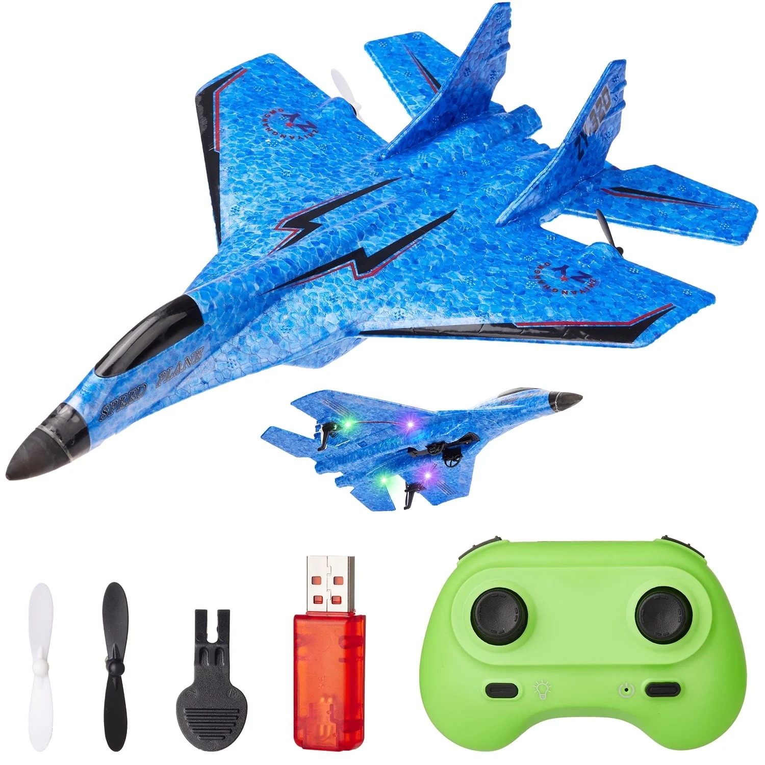 RC Flying Plane – SU-35 Fighter Jet Model Aircraft with LED Lights | 2.4G Remote Control Glider EPP Foam Toy Plane for Kids – Durable EPP Foam RC Airplane Aircraft Model SU-35 Fighter – Red Colour Remote Flying Model for Fun & Learning Best for gift