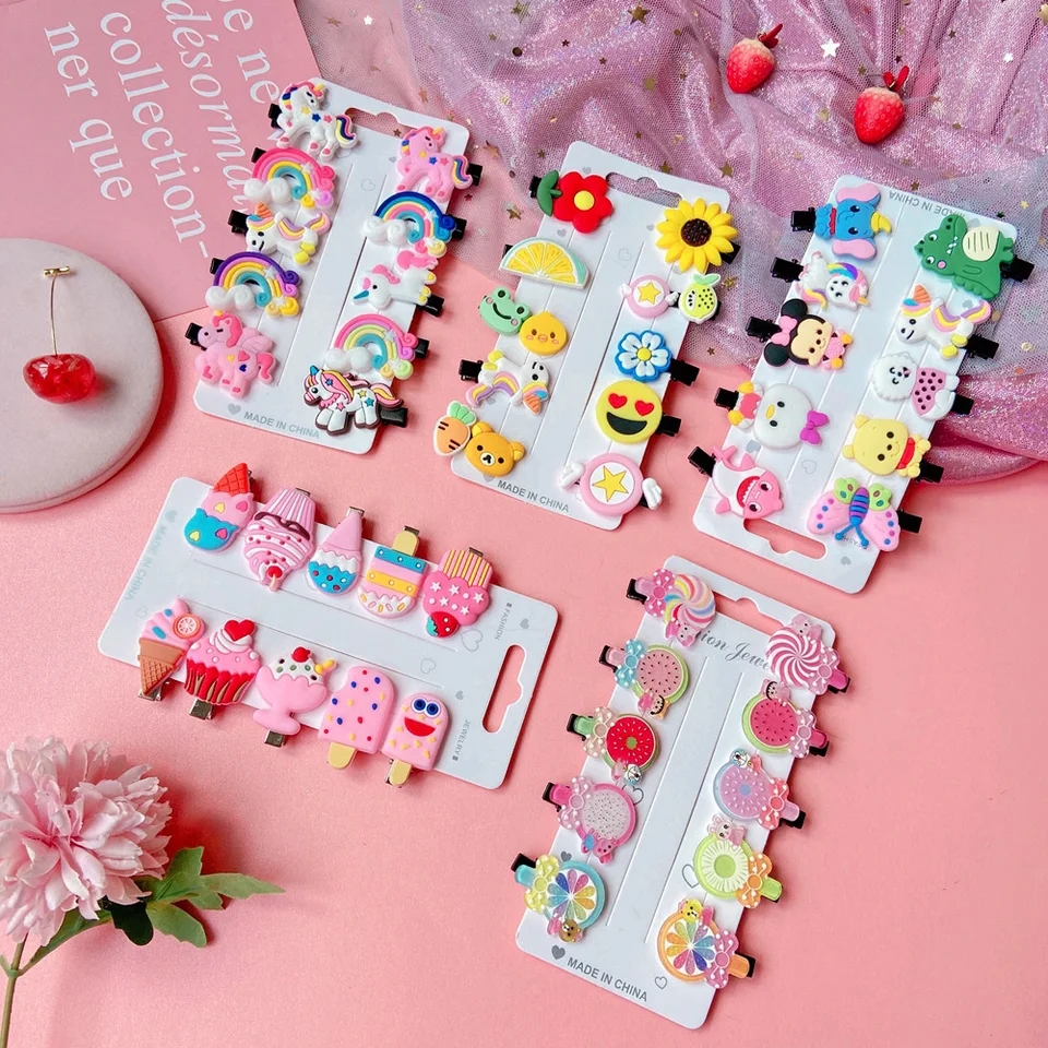 10Pcs/Set Children Cartoon Hair Clip Jewelry Princess Headwear Girls Baby Hair Accessories kids Hair Pins
