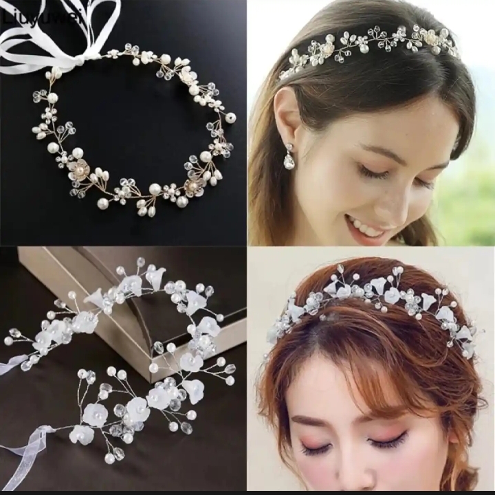 1pc Flower Tiara Crown For Women Bridal Crown For Girls Wedding Princess Birthday Accessories Flower Ring Couple Rings Hair School Parties