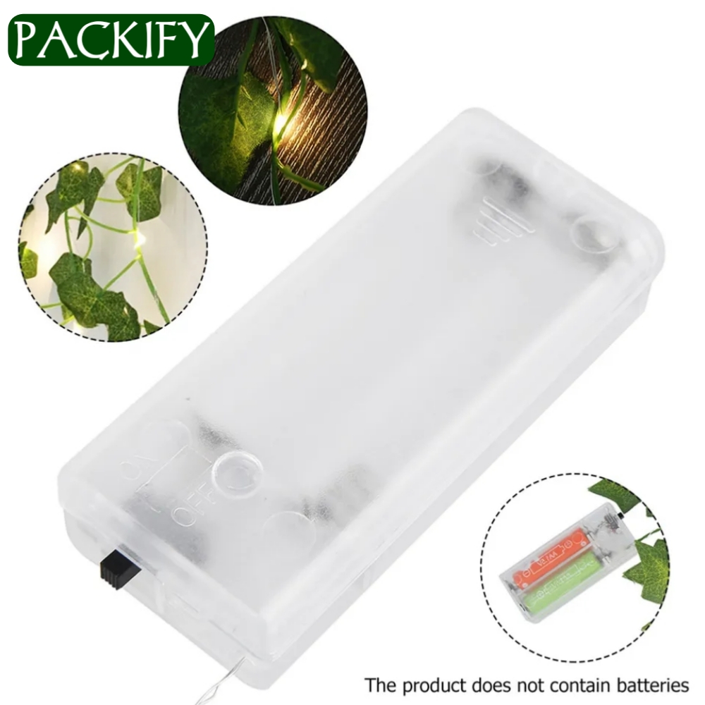 PACKIFY Artificial Plant Leaves bail with 10 ft Fairy Lights Battery Operated - Money Plant Bail Room decoration items - Wall Hanging Flower