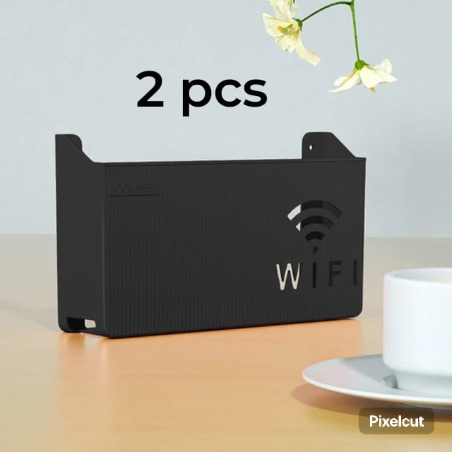 WHITE –Wifi Holder Wall Mounted WiFi Router Shelf Box – ABS Plastic Wireless Router Holder & Organizer – Hidden Cable Storage Bracket – Space Saver for Home & Office – Easy Install – Black, White, Gray, Pink – Wall Mounted Decorative Internet Box