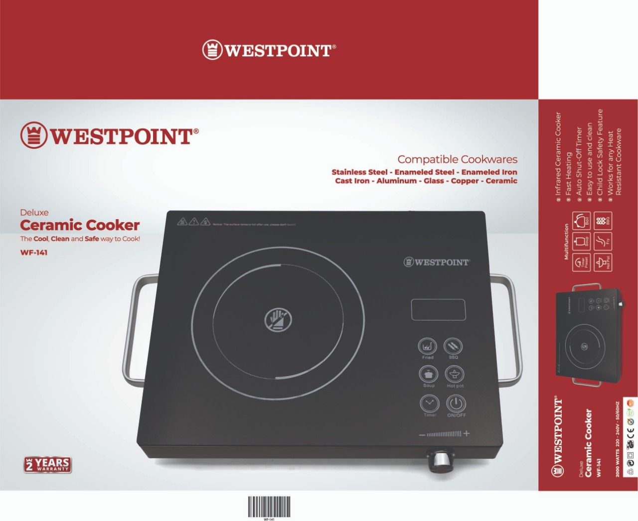 Westpoint Ceramic Cooker Hot Plate Electric Stove Electric Cooker - WF-141