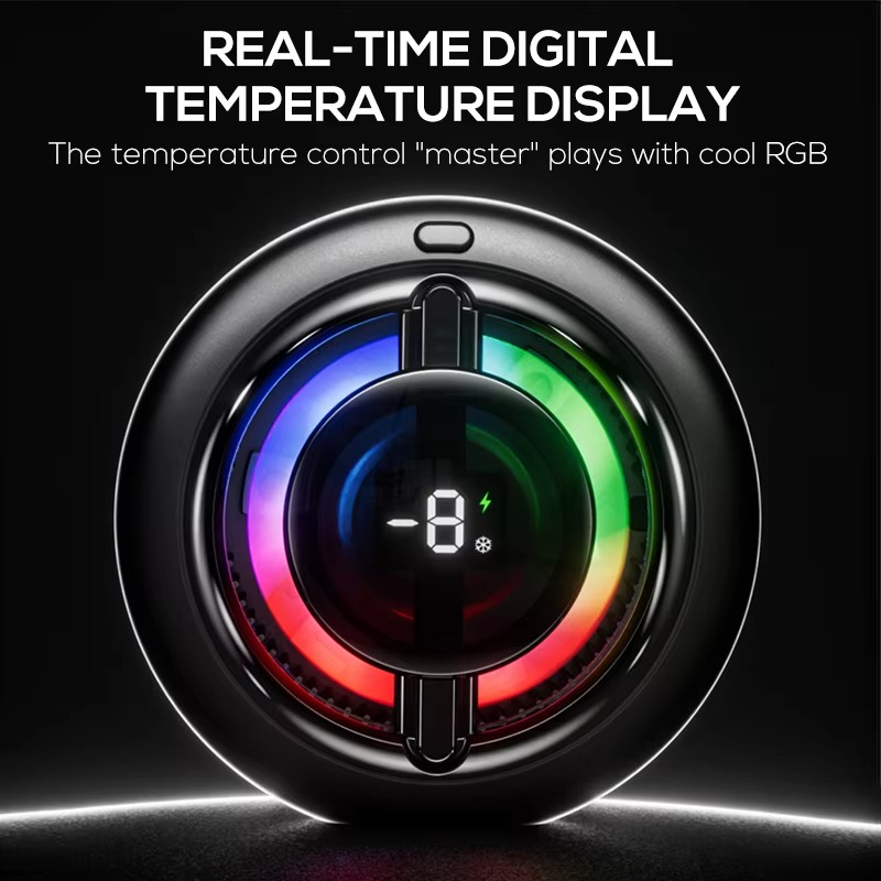 MEMO CX19 Magnetic Wireless Charger Semiconductor Phone Cooler with Large Digital Display 15W High Power Fast Cooling