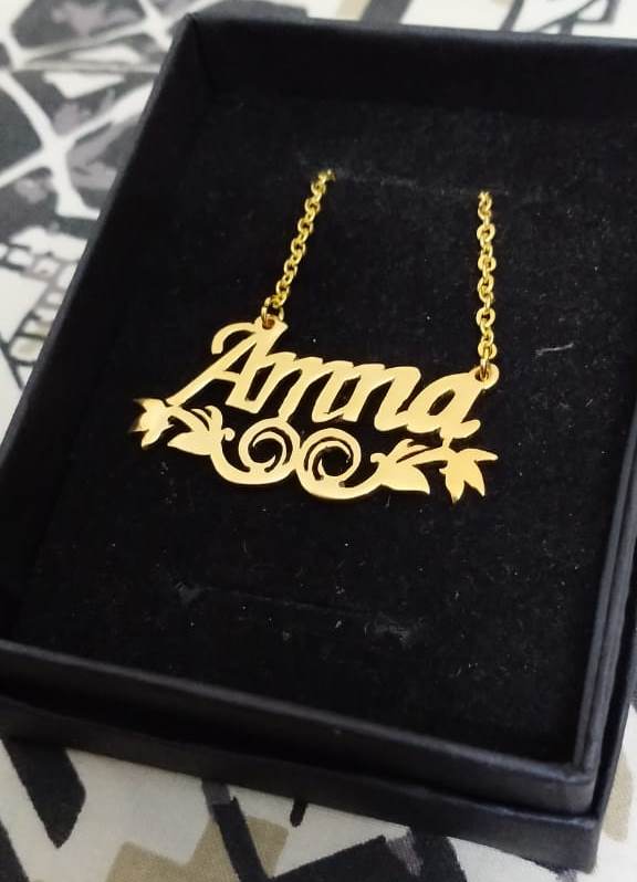 Name Necklace 24 K Gold Plated 