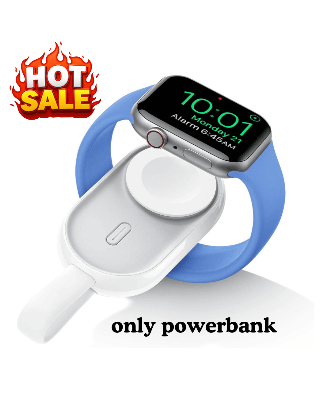 Portable Smartwatch Power Bank Charger – Universal Magnetic Wireless Charger with Built-in Rechargeable Battery for Smart Watches