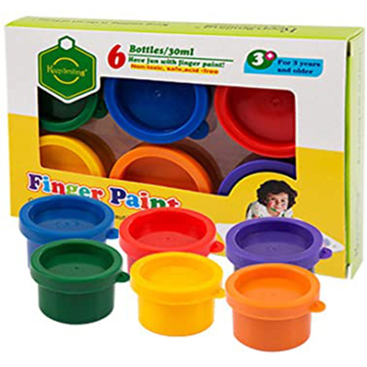 Washable Finger Paint color for Kids 6 Colours Non Toxic Less Mess More ...