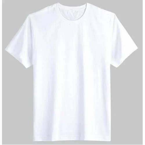 white plain basic round neck half sleeves T shirts for men's, women's & girls cotton fabric for summer wear