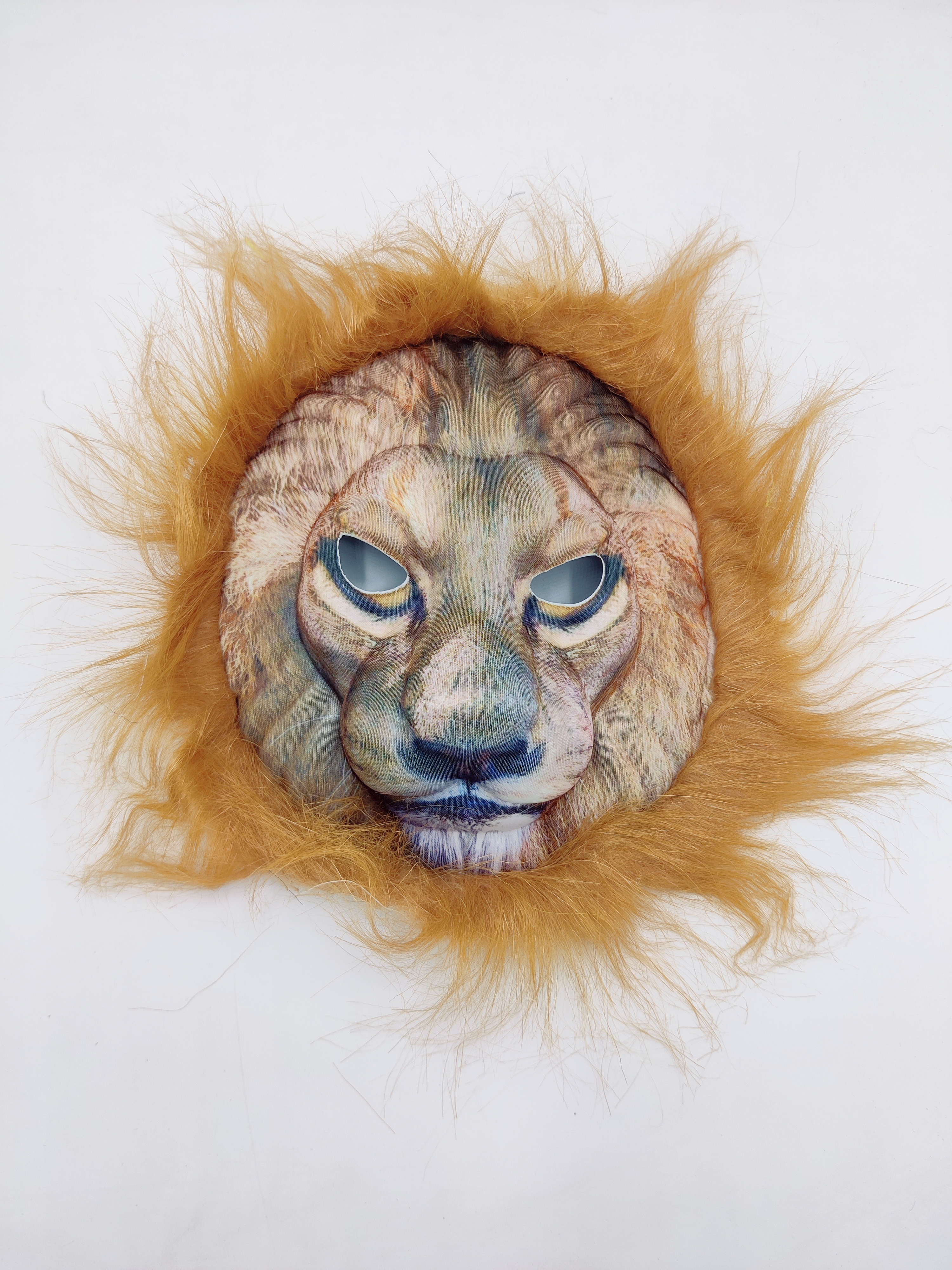 Realistic Lion Mask with Faux Fur for Kids and Costume Parties - Majestic and Bold Design