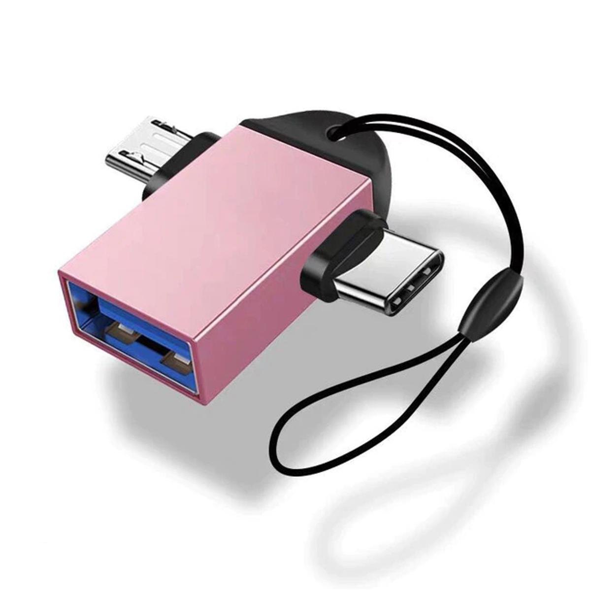 2 in 1 OTG Adapter USB 3.0 Female To Micro USB Male and type c Male Connector Aluminum Alloy on The Go Converter Xiaomi Samsung Vivo Huawei