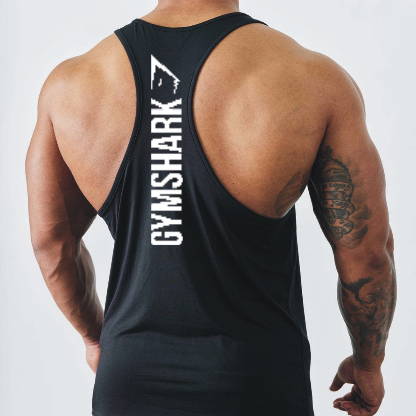 Cut Out Sleeveless t shirt Gym Stringer vest Workout Bodybuilding Tank Top Fitness