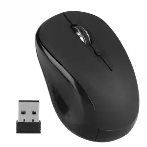 Basics 2.4 Ghz Wireless Optical Computer Mouse with USB Nano  Receiver, Blue
