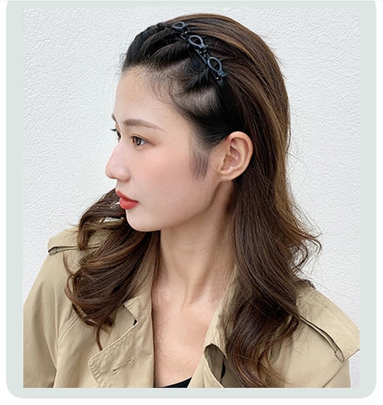Double Bangs Hairstyle Hairpin Headband for Women Lady Hollow Braid Woven Bangs Clip HairBand Wedding Bride Hair accessories