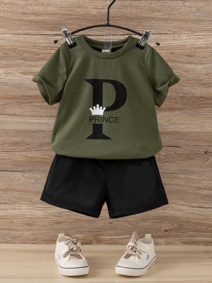 T-Shirts And Short Pants For Baby Girls  & Boys Round Neck Short Sleeves Tee Top's Clothes Sets Dresses Outfit Fajar Stock
