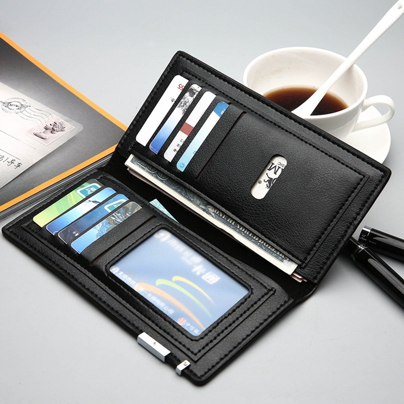 Premium Slim and Lightweight Long Wallet for Men | Stylish PU Leather Wallet with Multiple Card Slots and RFID Blocking | Durable Business Bifold Wallet | Unisex Slim Purse for Men and Women Everyday Travel Office Use