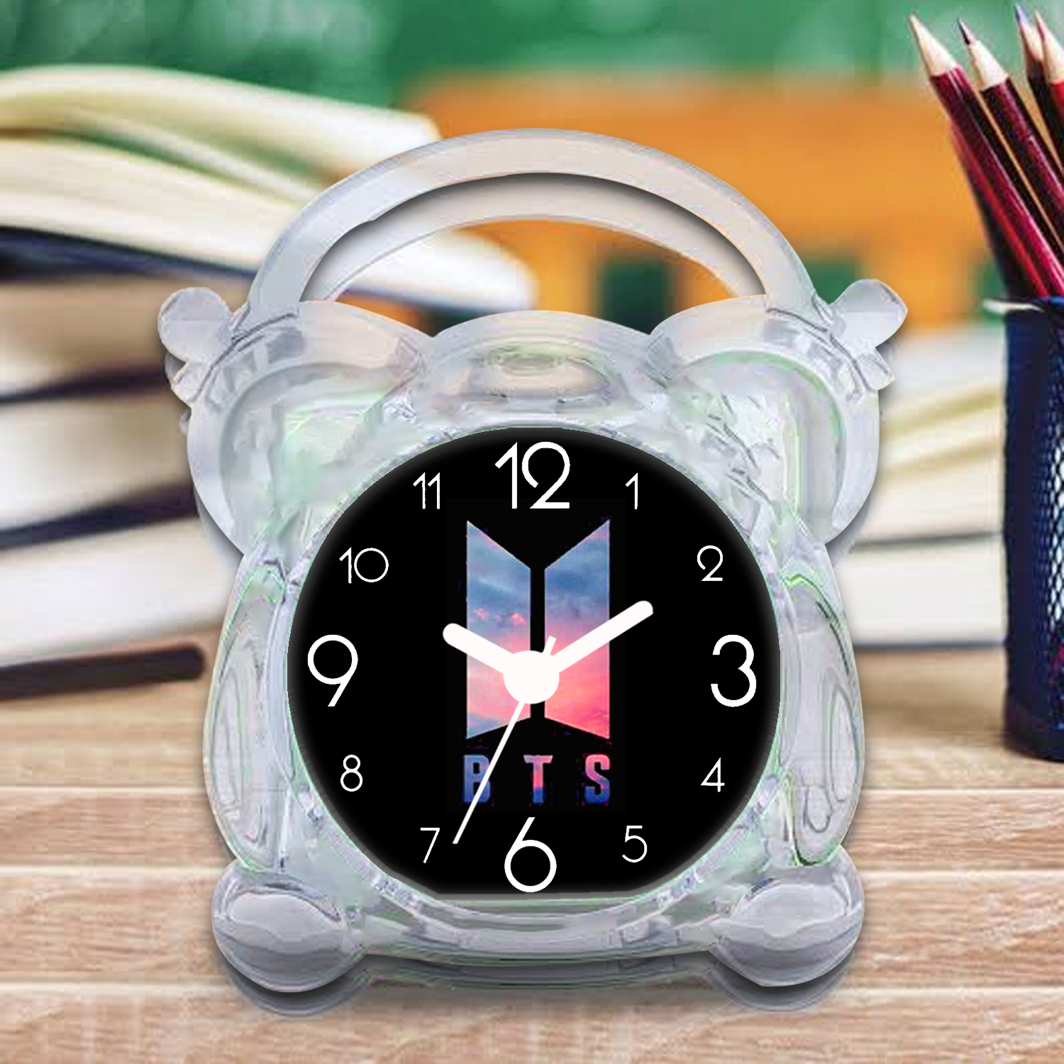 BTS Alarm Clock with Night Light for Army Crystal Table Kpop at