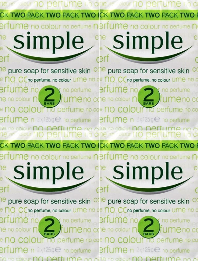 Simple Soap Bar 125g Twin Pack X 4 Packs By Simple