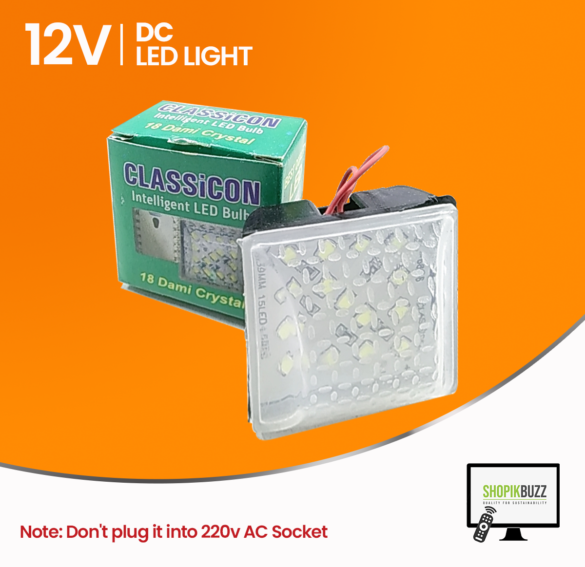 12v DC 18-SMD LED Light Panel With Case| 24-7 STORE | Daraz.pk
